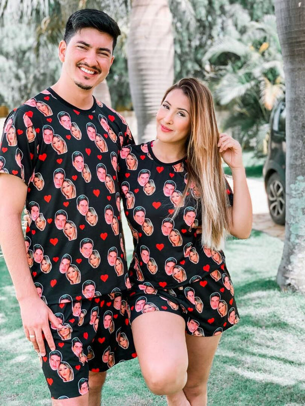 Pijama de Casal Personalizado com Foto