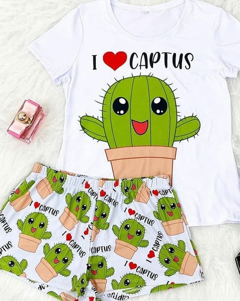 Pijama Eu Amo Cactos